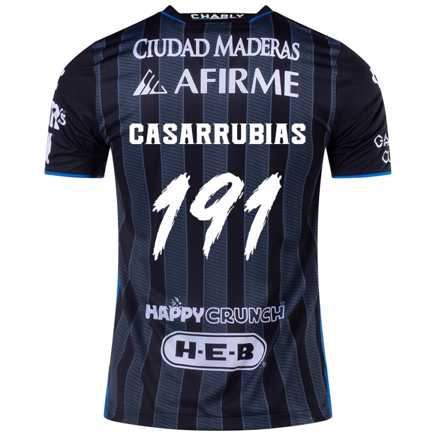 Damen Fußball Aaron Casarrubias #191 Weiß Schwarz Auswärtstrikot Trikot 2024/25 T-Shirt Luxemburg