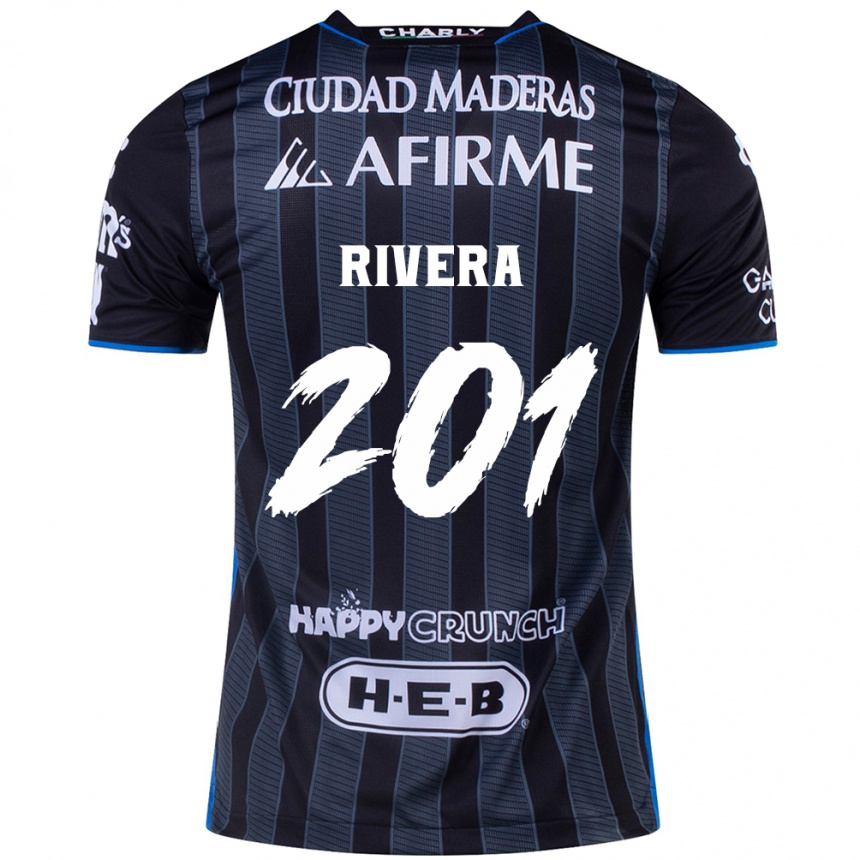 Damen Fußball Christian Rivera #201 Weiß Schwarz Auswärtstrikot Trikot 2024/25 T-Shirt Luxemburg