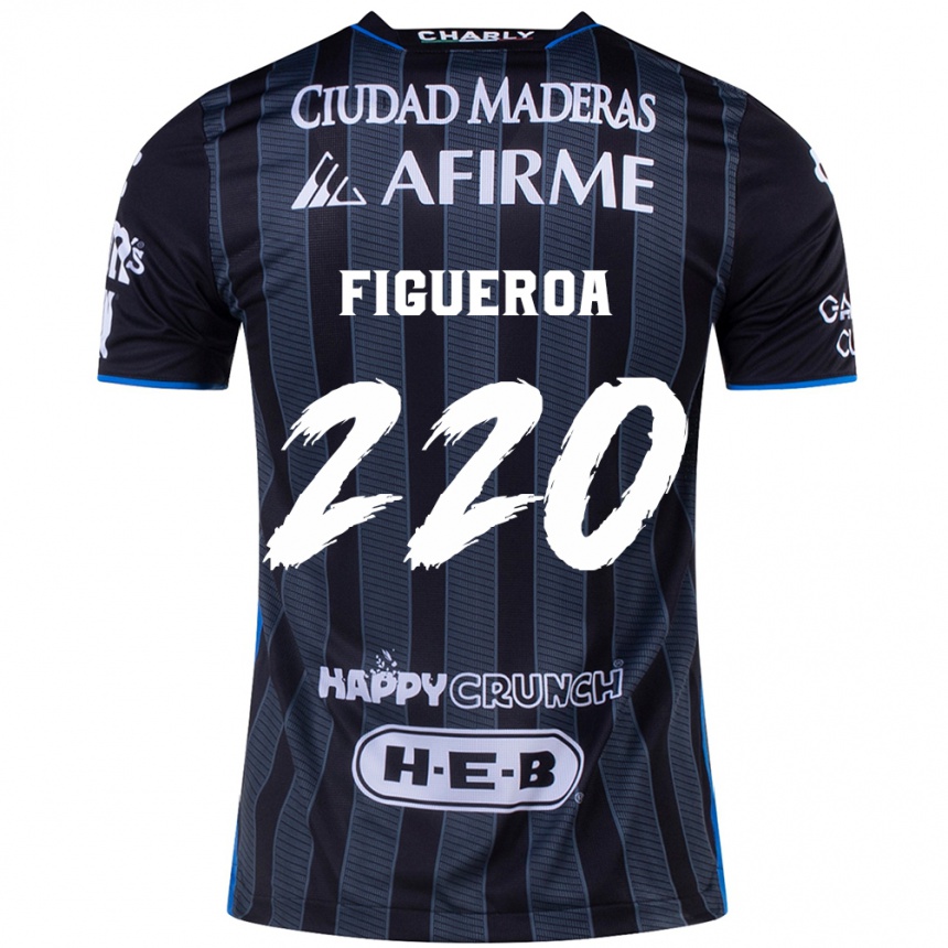 Damen Fußball Christopher Figueroa #220 Weiß Schwarz Auswärtstrikot Trikot 2024/25 T-Shirt Luxemburg