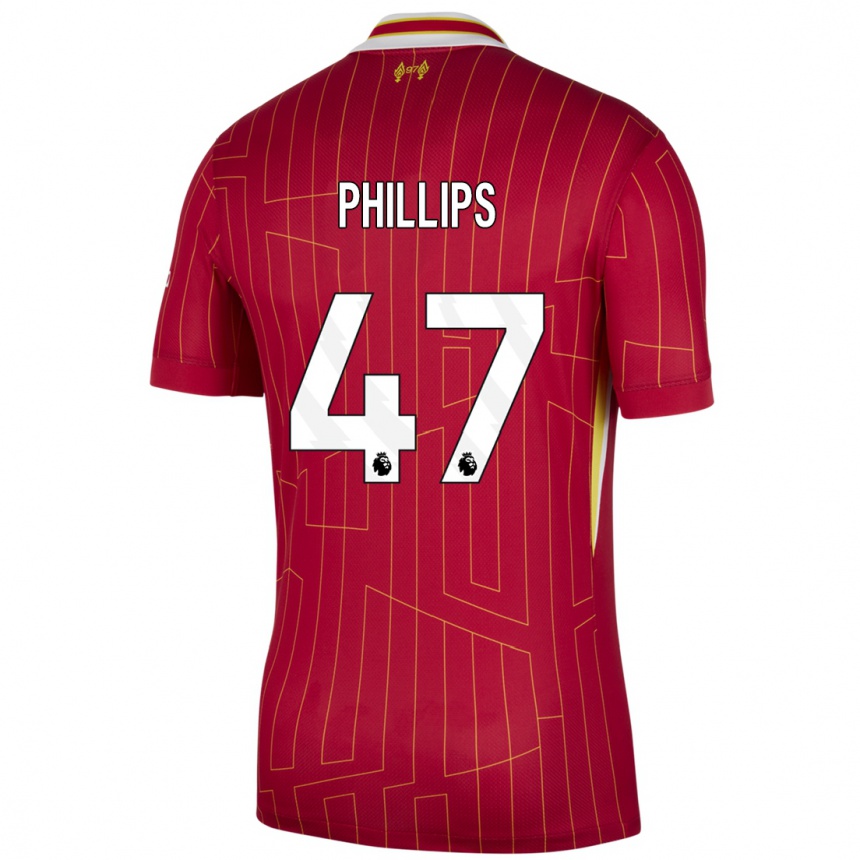 Kinder Fußball Nathaniel Phillips #47 Rot Gelb Weiß Heimtrikot Trikot 2024/25 T-Shirt Luxemburg