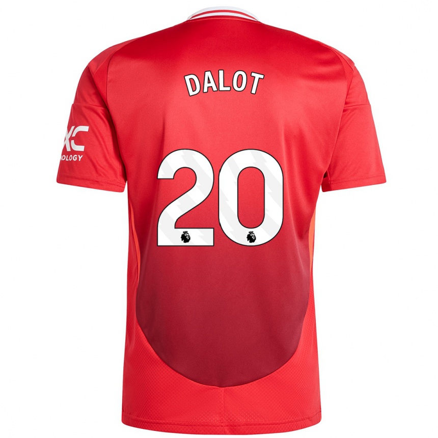 Kinder Fußball Diogo Dalot #20 Hellrot Heimtrikot Trikot 2024/25 T-Shirt Luxemburg