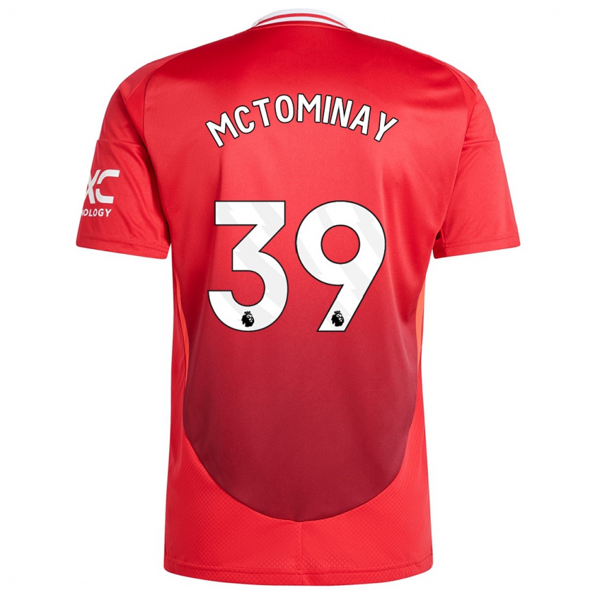 Kinder Fußball Scott Mctominay #39 Hellrot Heimtrikot Trikot 2024/25 T-Shirt Luxemburg