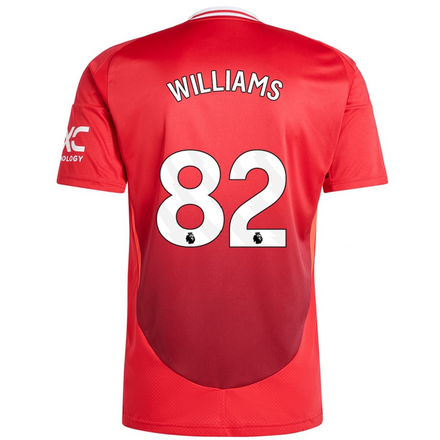 Kinder Fußball Ethan Williams #82 Hellrot Heimtrikot Trikot 2024/25 T-Shirt Luxemburg