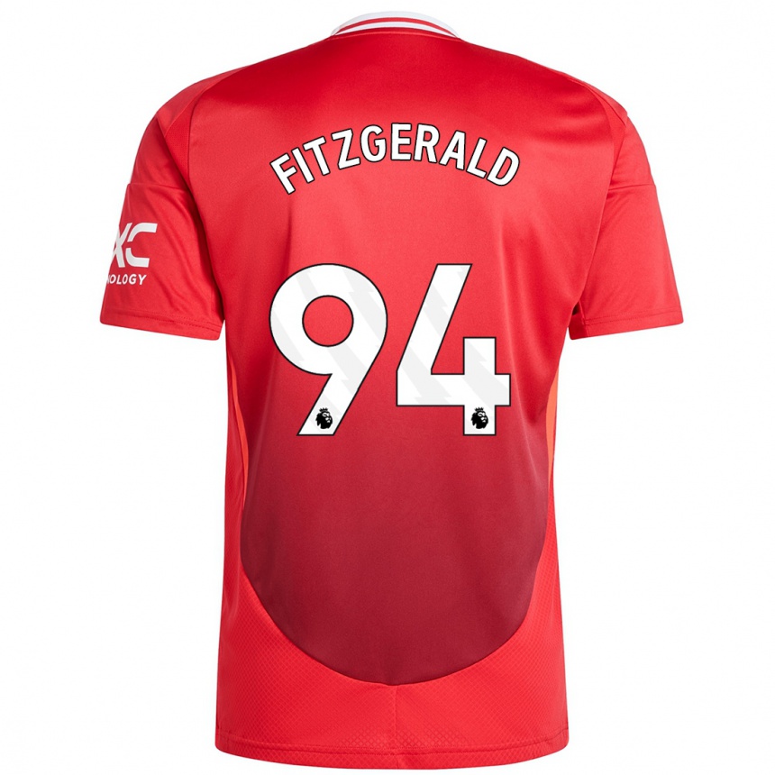 Kinder Fußball Jayce Fitzgerald #94 Hellrot Heimtrikot Trikot 2024/25 T-Shirt Luxemburg