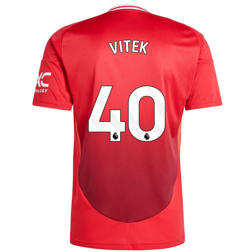 Kinder Fußball Radek Vitek #40 Hellrot Heimtrikot Trikot 2024/25 T-Shirt Luxemburg