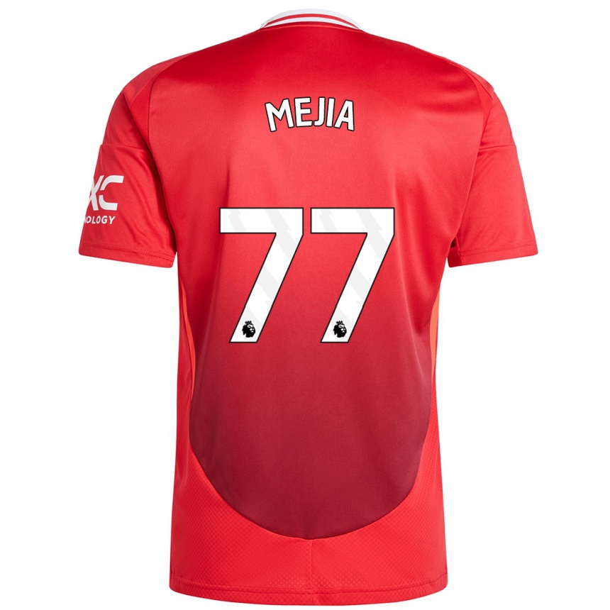 Kinder Fußball Mateo Mejia #77 Hellrot Heimtrikot Trikot 2024/25 T-Shirt Luxemburg