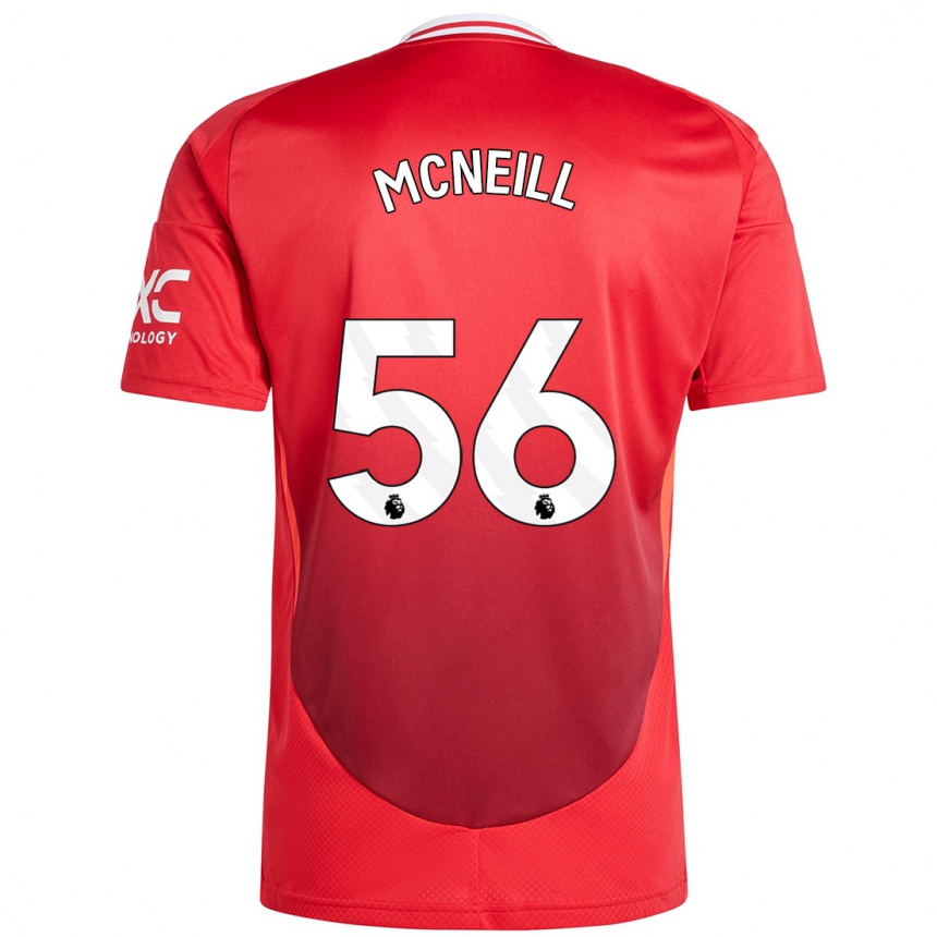 Kinder Fußball Charlie Mcneill #56 Hellrot Heimtrikot Trikot 2024/25 T-Shirt Luxemburg