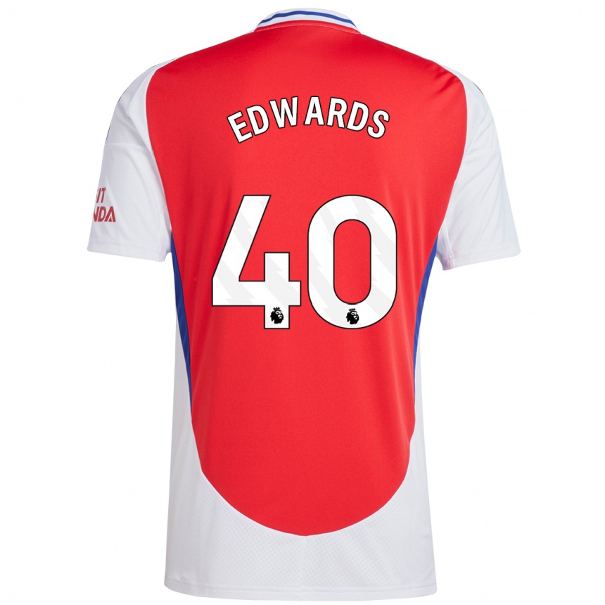 Kinder Fußball Khayon Edwards #40 Rot Weiß Heimtrikot Trikot 2024/25 T-Shirt Luxemburg