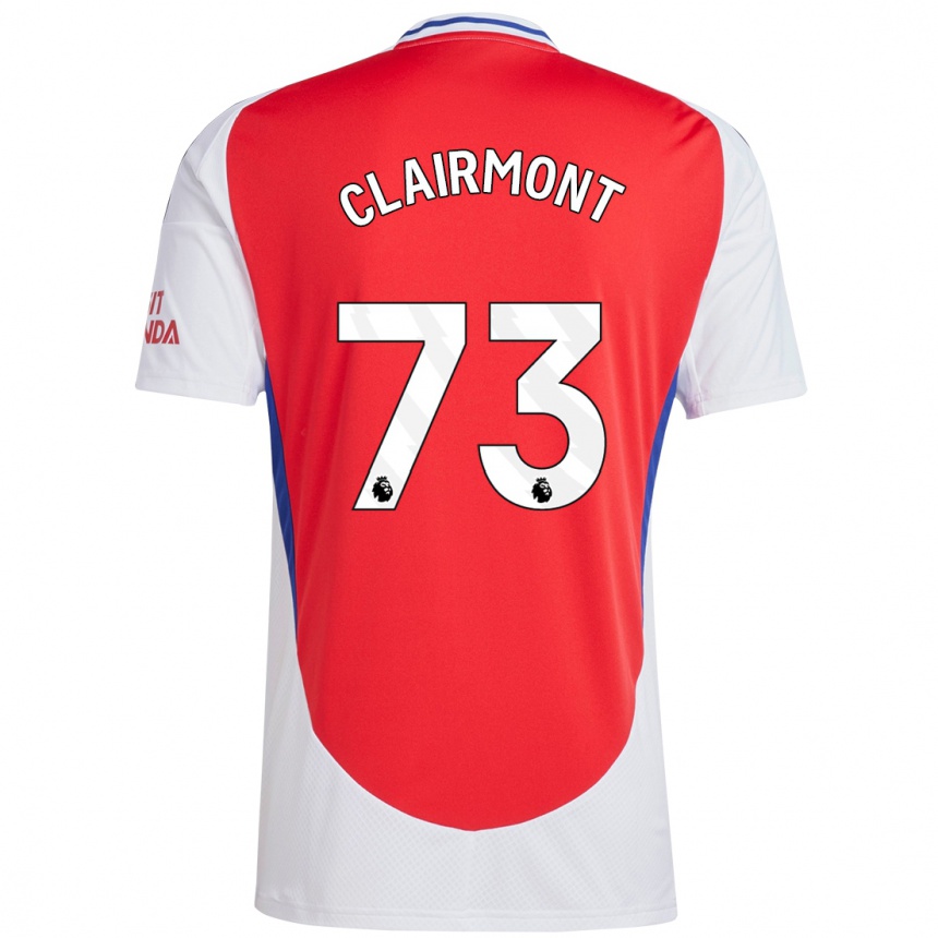 Kinder Fußball Reece Clairmont #73 Rot Weiß Heimtrikot Trikot 2024/25 T-Shirt Luxemburg