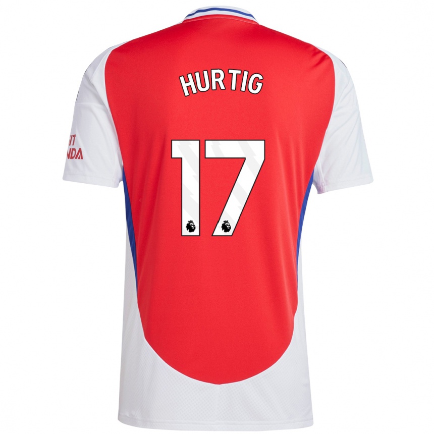 Kinder Fußball Lina Hurtig #17 Rot Weiß Heimtrikot Trikot 2024/25 T-Shirt Luxemburg