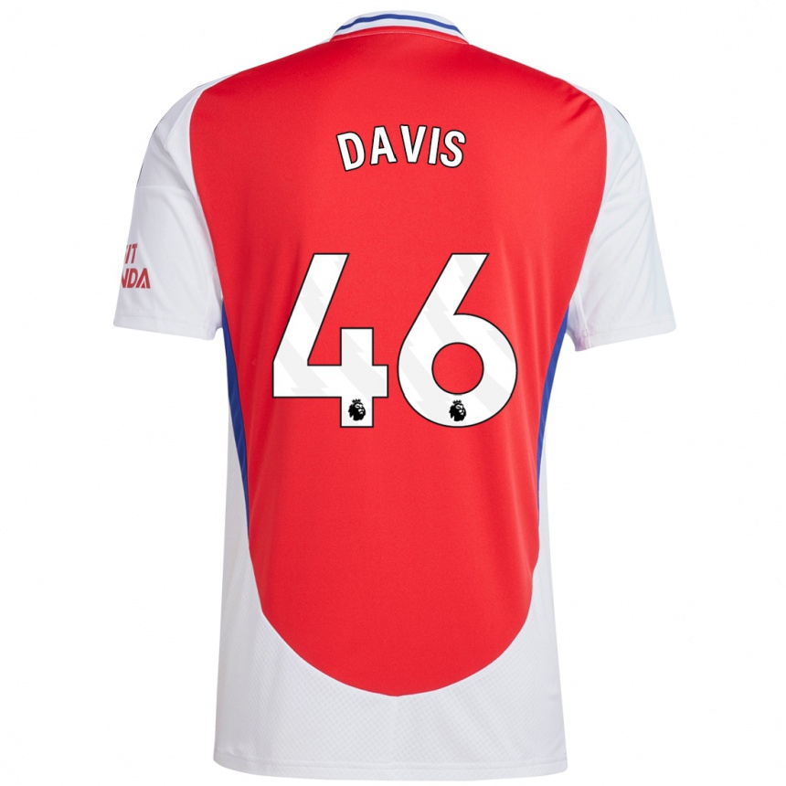 Kinder Fußball Timi Davis #46 Rot Weiß Heimtrikot Trikot 2024/25 T-Shirt Luxemburg