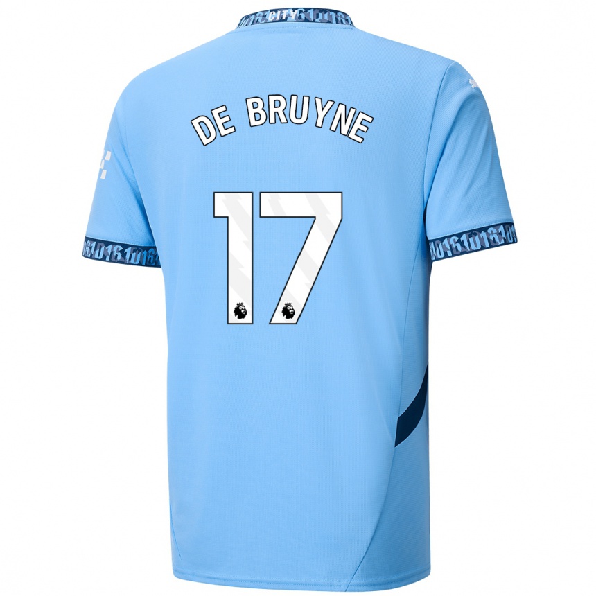 Kinder Fußball Kevin De Bruyne #17 Marineblau Heimtrikot Trikot 2024/25 T-Shirt Luxemburg