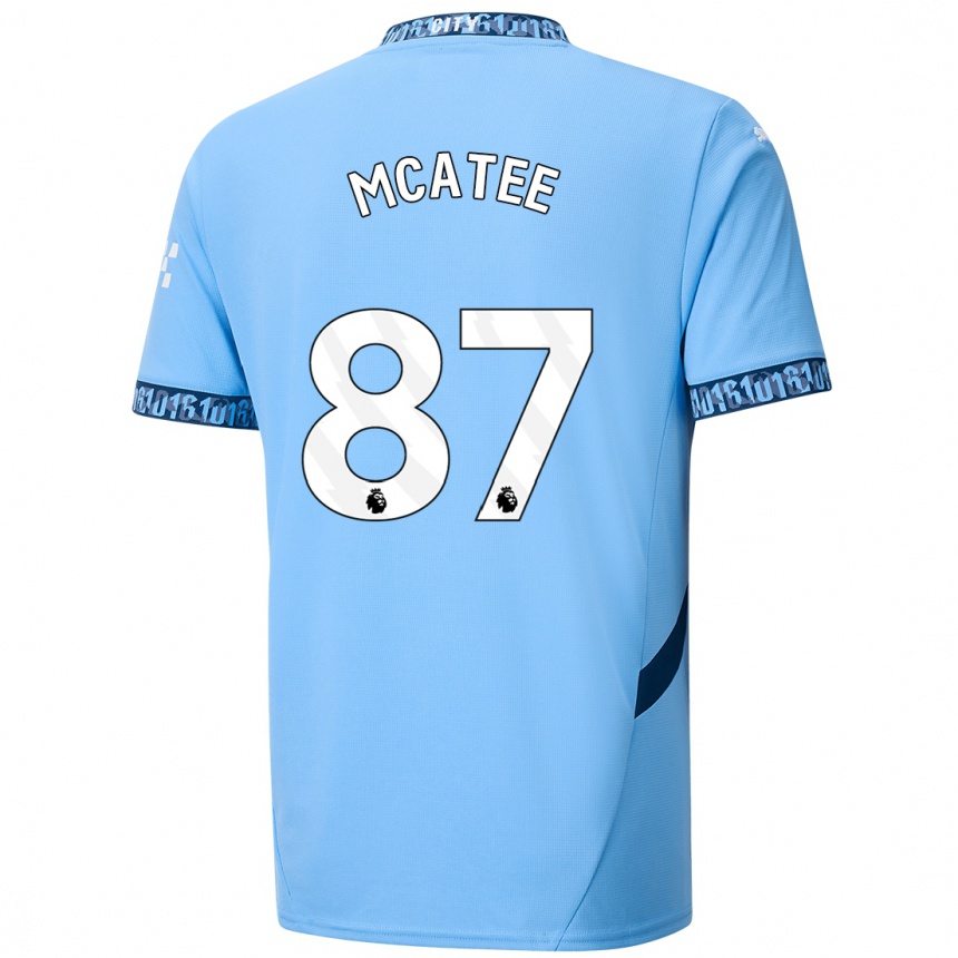 Kinder Fußball James Mcatee #87 Marineblau Heimtrikot Trikot 2024/25 T-Shirt Luxemburg