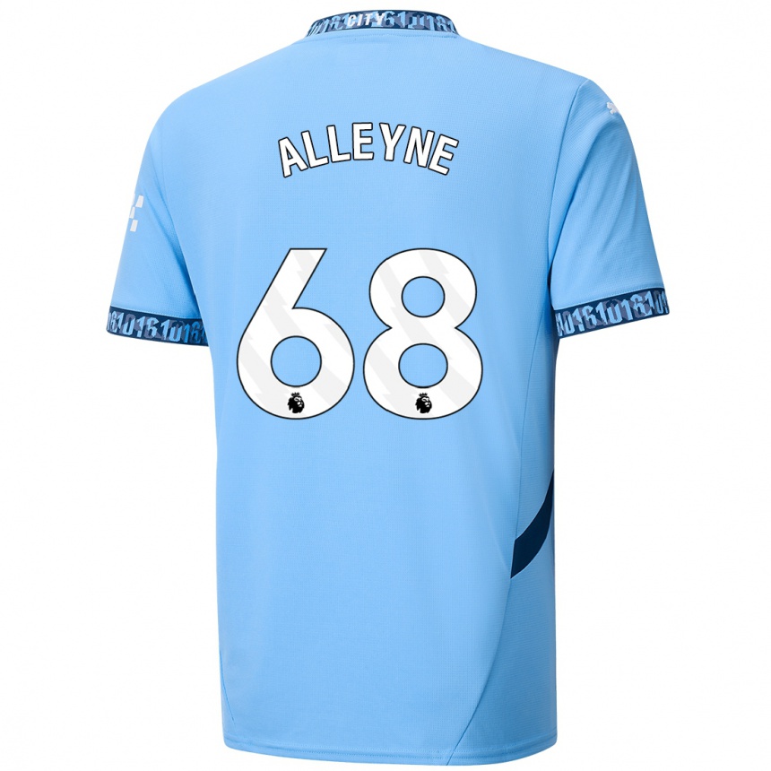 Kinder Fußball Max Alleyne #68 Marineblau Heimtrikot Trikot 2024/25 T-Shirt Luxemburg