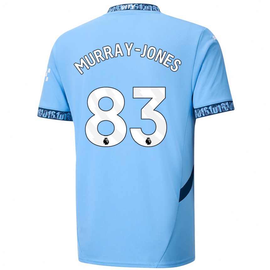 Kinder Fußball George Murray-Jones #83 Marineblau Heimtrikot Trikot 2024/25 T-Shirt Luxemburg