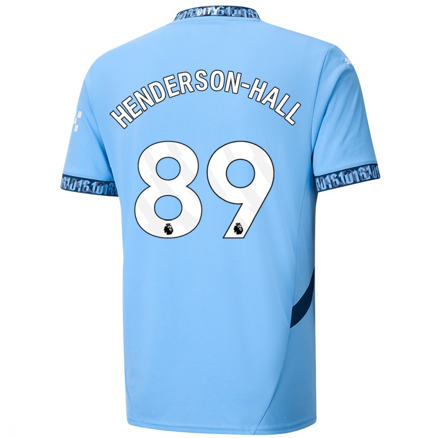 Kinder Fußball Matty Henderson-Hall #89 Marineblau Heimtrikot Trikot 2024/25 T-Shirt Luxemburg