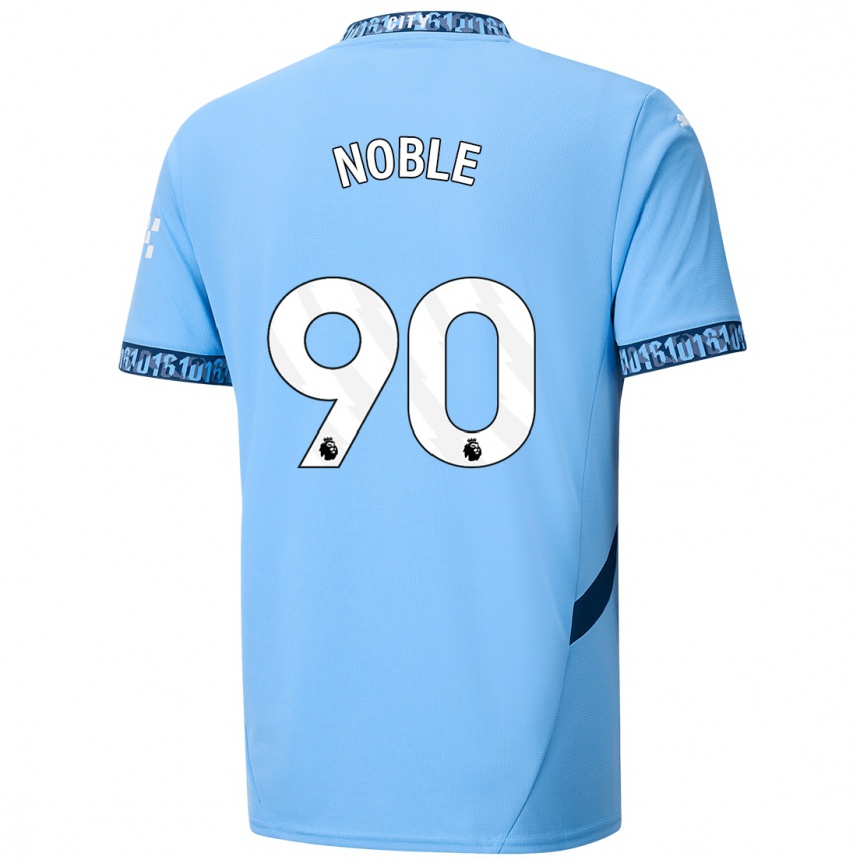 Kinder Fußball Kian Noble #90 Marineblau Heimtrikot Trikot 2024/25 T-Shirt Luxemburg