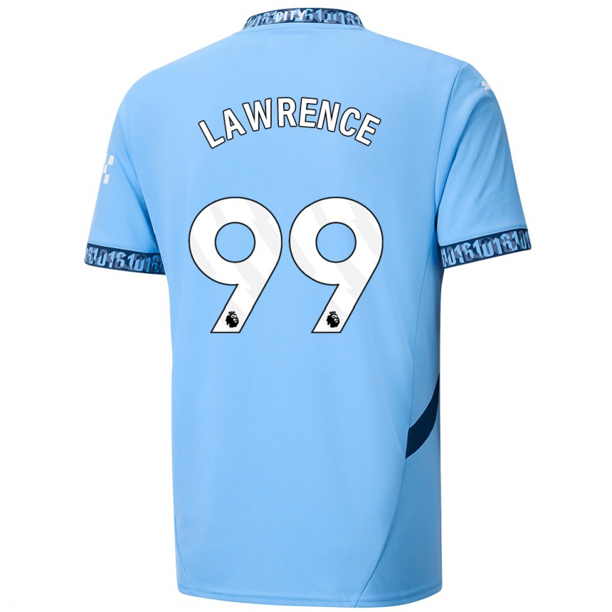 Kinder Fußball Emilio Lawrence #99 Marineblau Heimtrikot Trikot 2024/25 T-Shirt Luxemburg