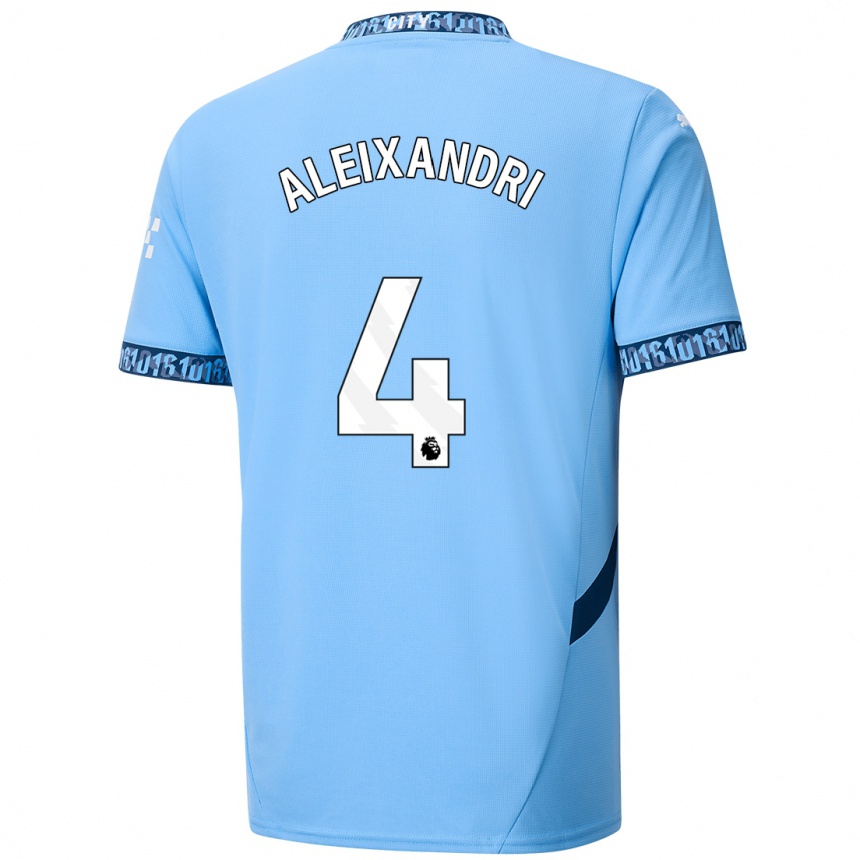 Kinder Fußball Laia Aleixandri #4 Marineblau Heimtrikot Trikot 2024/25 T-Shirt Luxemburg