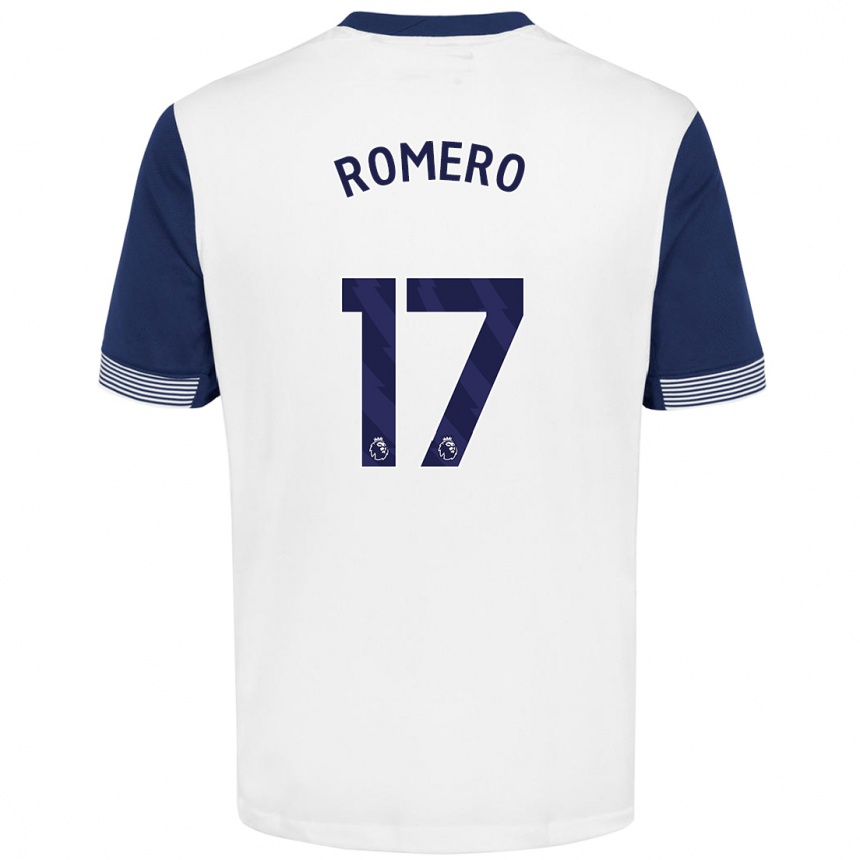 Kinder Fußball Cristian Romero #17 Weiß Blau Heimtrikot Trikot 2024/25 T-Shirt Luxemburg