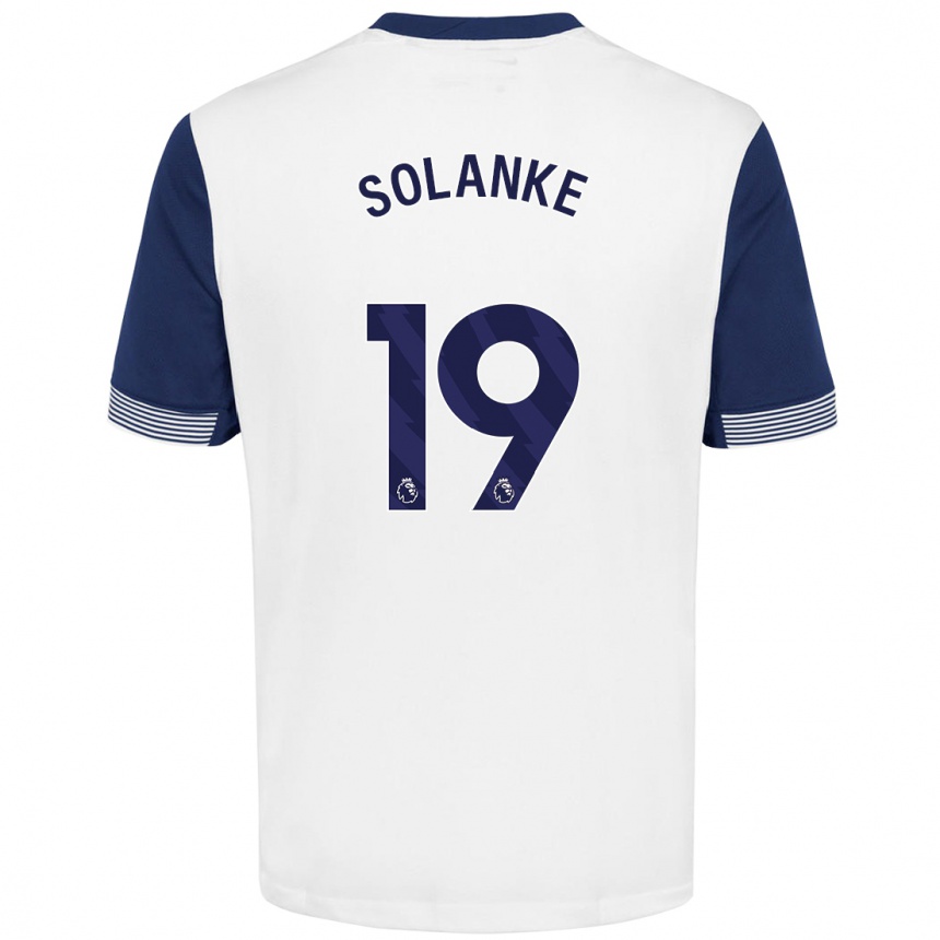 Kinder Fußball Dominic Solanke #19 Weiß Blau Heimtrikot Trikot 2024/25 T-Shirt Luxemburg