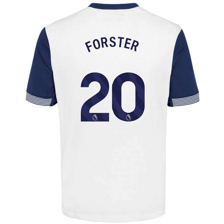 Kinder Fußball Fraser Forster #20 Weiß Blau Heimtrikot Trikot 2024/25 T-Shirt Luxemburg