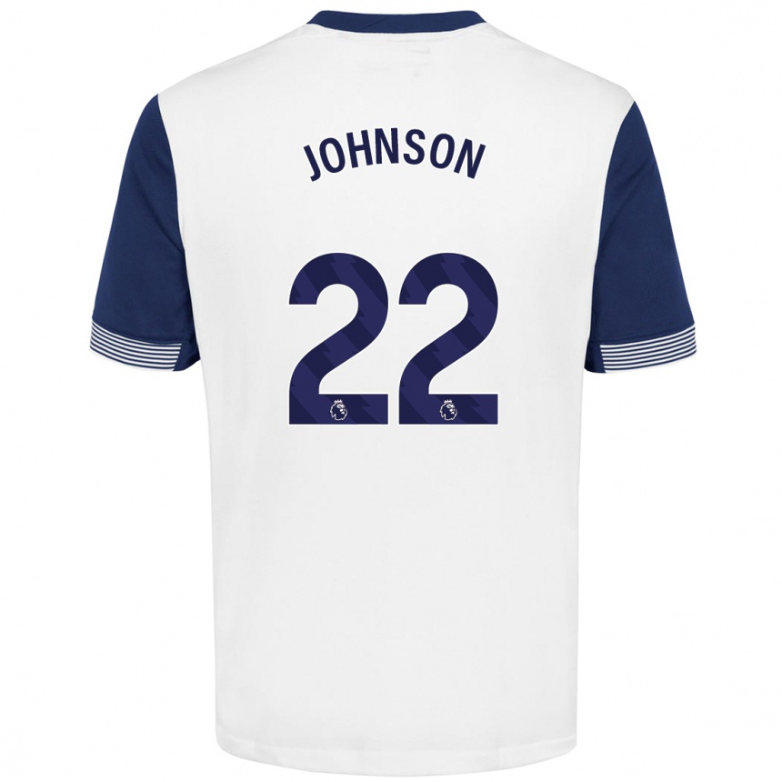 Kinder Fußball Brennan Johnson #22 Weiß Blau Heimtrikot Trikot 2024/25 T-Shirt Luxemburg