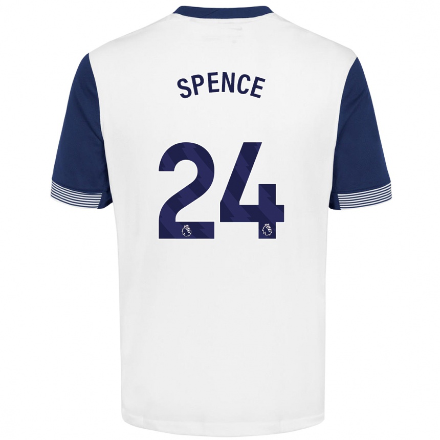 Kinder Fußball Djed Spence #24 Weiß Blau Heimtrikot Trikot 2024/25 T-Shirt Luxemburg