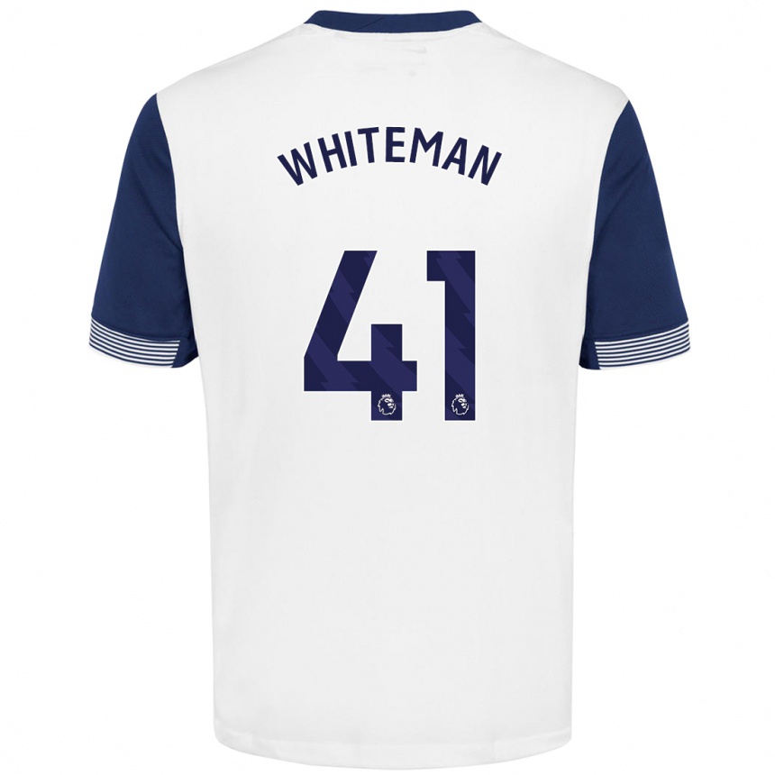 Kinder Fußball Alfie Whiteman #41 Weiß Blau Heimtrikot Trikot 2024/25 T-Shirt Luxemburg