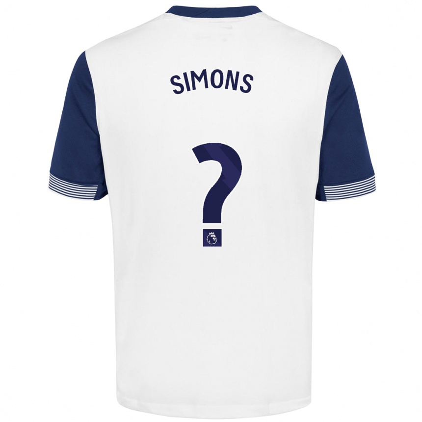 Kinder Fußball Zach Simons #0 Weiß Blau Heimtrikot Trikot 2024/25 T-Shirt Luxemburg