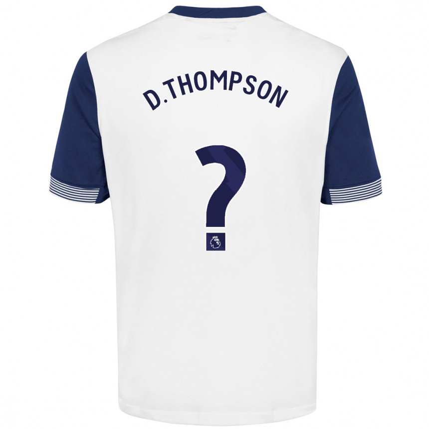 Kinder Fußball Dylan Thompson #0 Weiß Blau Heimtrikot Trikot 2024/25 T-Shirt Luxemburg