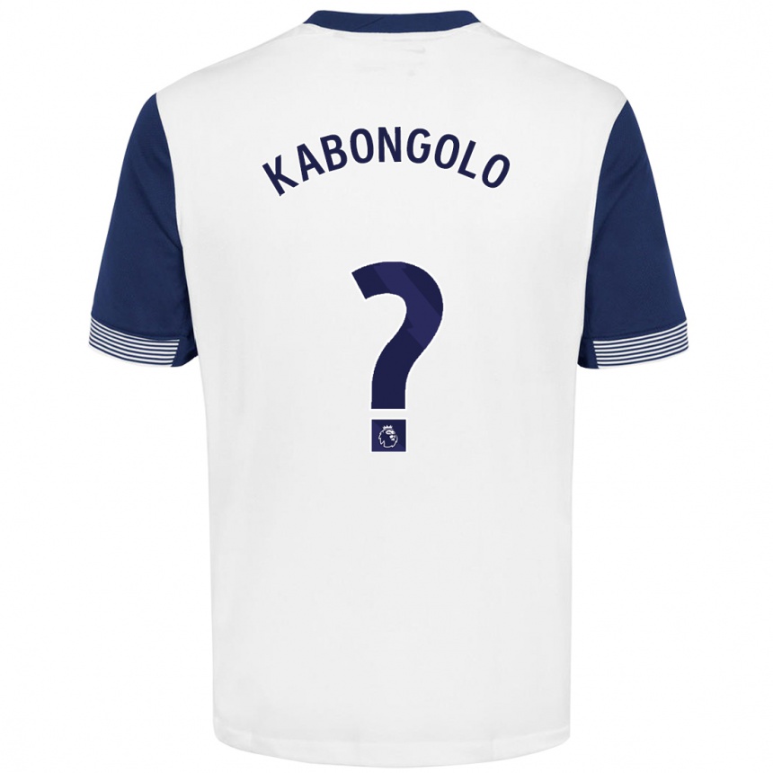 Kinder Fußball Melvyn Kabongolo #0 Weiß Blau Heimtrikot Trikot 2024/25 T-Shirt Luxemburg