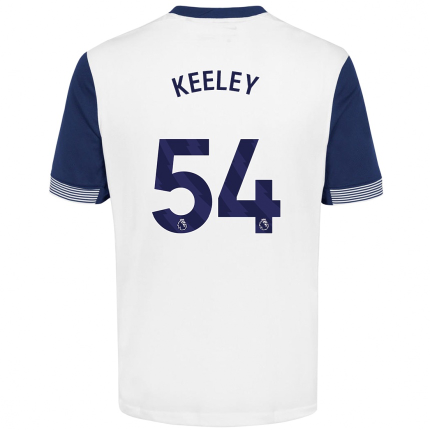 Kinder Fußball Josh Keeley #54 Weiß Blau Heimtrikot Trikot 2024/25 T-Shirt Luxemburg