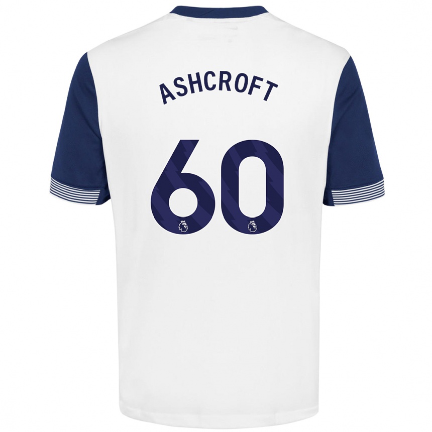 Kinder Fußball Tyrell Ashcroft #60 Weiß Blau Heimtrikot Trikot 2024/25 T-Shirt Luxemburg