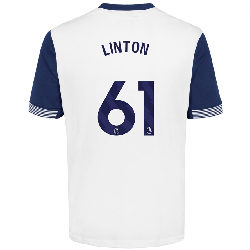 Kinder Fußball Jahziah Linton #61 Weiß Blau Heimtrikot Trikot 2024/25 T-Shirt Luxemburg