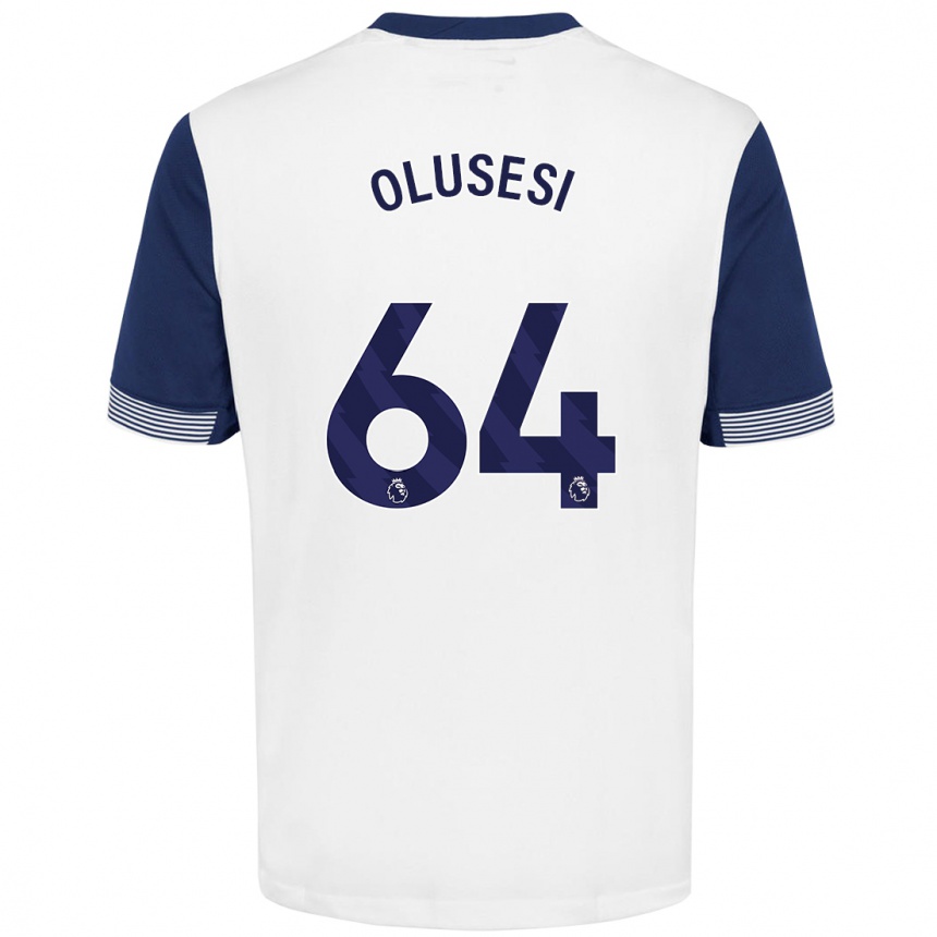 Kinder Fußball Callum Olusesi #64 Weiß Blau Heimtrikot Trikot 2024/25 T-Shirt Luxemburg