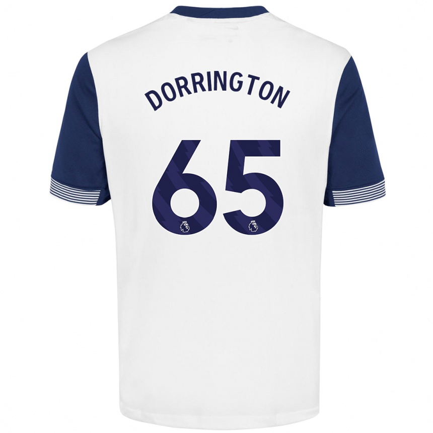 Kinder Fußball Alfie Dorrington #65 Weiß Blau Heimtrikot Trikot 2024/25 T-Shirt Luxemburg