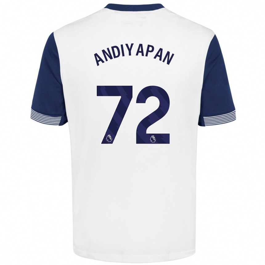 Kinder Fußball William Andiyapan #72 Weiß Blau Heimtrikot Trikot 2024/25 T-Shirt Luxemburg