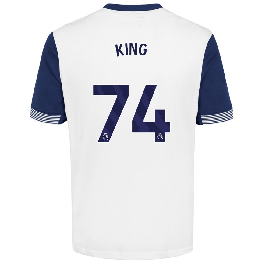 Kinder Fußball Maeson King #74 Weiß Blau Heimtrikot Trikot 2024/25 T-Shirt Luxemburg