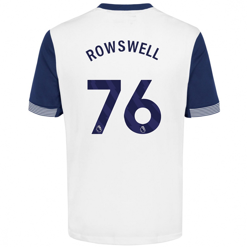 Kinder Fußball James Rowswell #76 Weiß Blau Heimtrikot Trikot 2024/25 T-Shirt Luxemburg