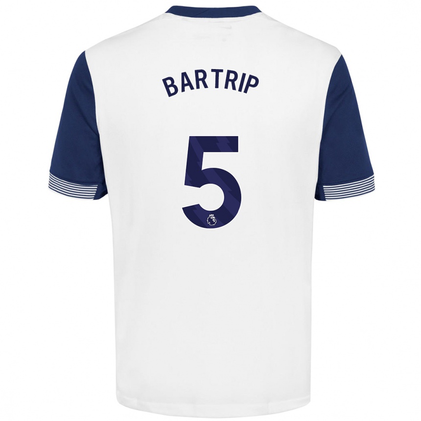 Kinder Fußball Molly Bartrip #5 Weiß Blau Heimtrikot Trikot 2024/25 T-Shirt Luxemburg