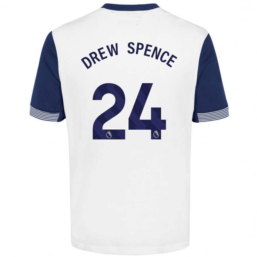 Kinder Fußball Drew Spence #24 Weiß Blau Heimtrikot Trikot 2024/25 T-Shirt Luxemburg