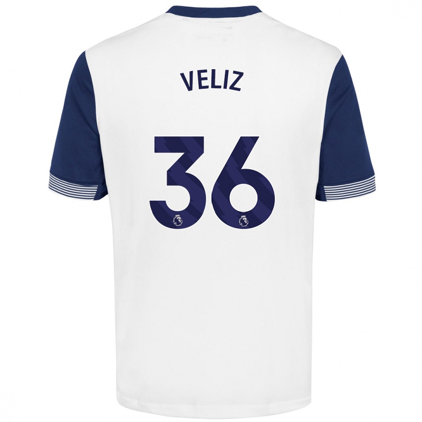 Kinder Fußball Alejo Véliz #36 Weiß Blau Heimtrikot Trikot 2024/25 T-Shirt Luxemburg