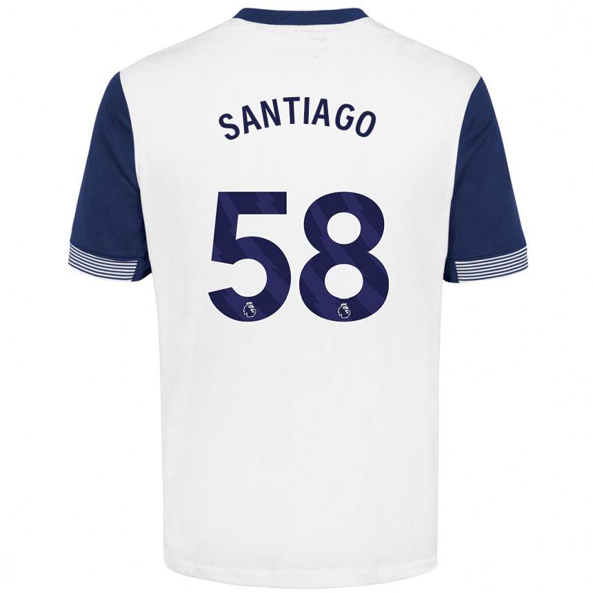 Kinder Fußball Yago Santiago #58 Weiß Blau Heimtrikot Trikot 2024/25 T-Shirt Luxemburg