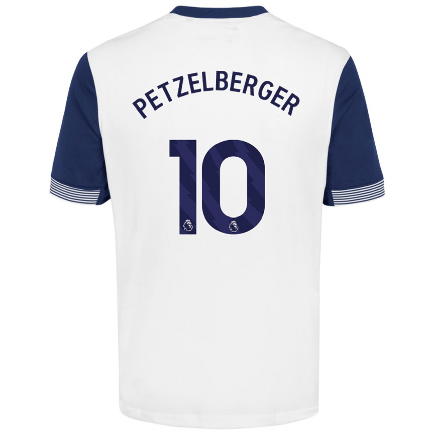 Kinder Fußball Ramona Petzelberger #10 Weiß Blau Heimtrikot Trikot 2024/25 T-Shirt Luxemburg