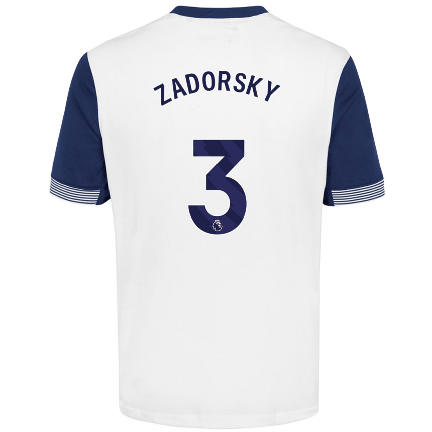 Kinder Fußball Shelina Zadorsky #3 Weiß Blau Heimtrikot Trikot 2024/25 T-Shirt Luxemburg