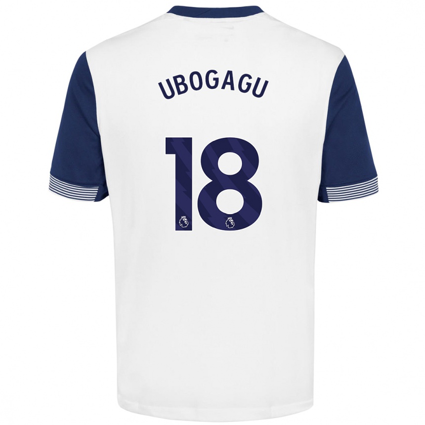 Kinder Fußball Chioma Ubogagu #18 Weiß Blau Heimtrikot Trikot 2024/25 T-Shirt Luxemburg