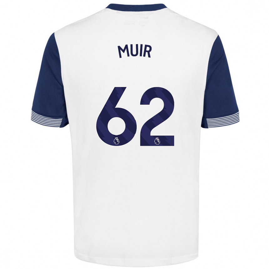 Kinder Fußball Marqes Muir #62 Weiß Blau Heimtrikot Trikot 2024/25 T-Shirt Luxemburg