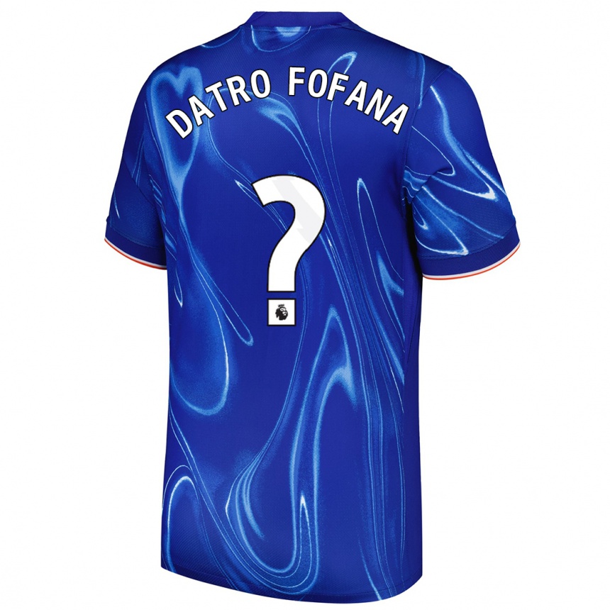 Kinder Fußball David Datro Fofana #0 Blau Weiß Heimtrikot Trikot 2024/25 T-Shirt Luxemburg