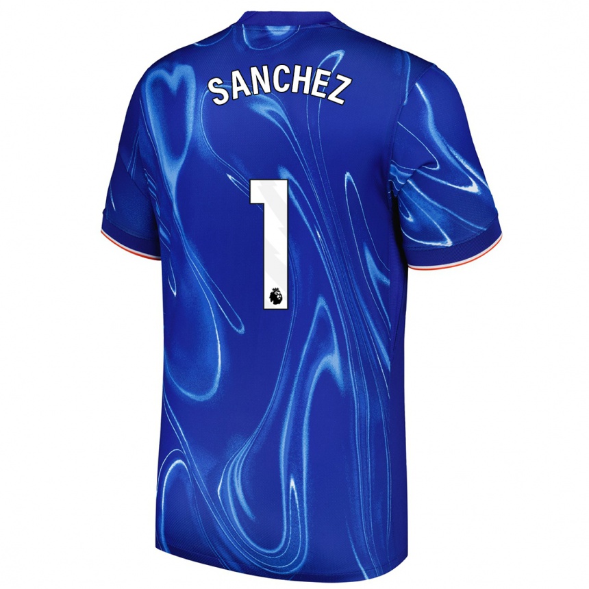 Kinder Fußball Robert Sánchez #1 Blau Weiß Heimtrikot Trikot 2024/25 T-Shirt Luxemburg